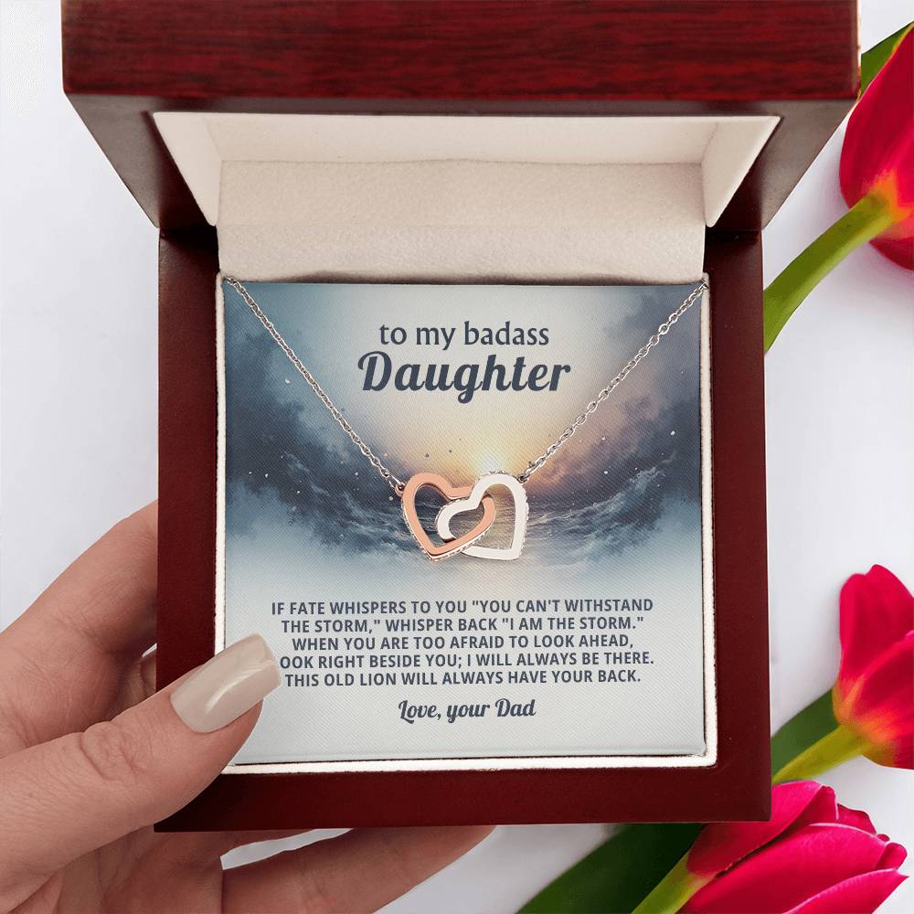 Daughter Encouragement Necklace -Rise above the storm