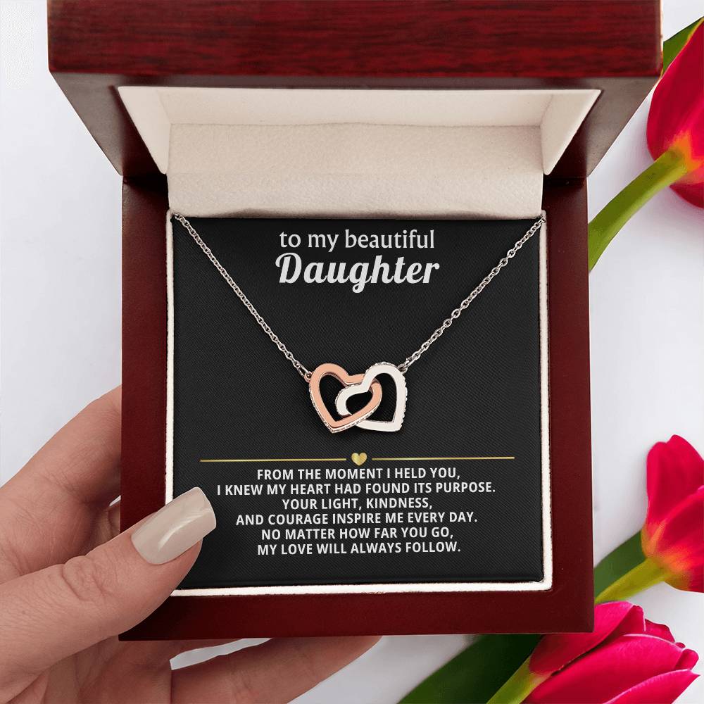 Daughter Interlocking Hearts Necklace Gift