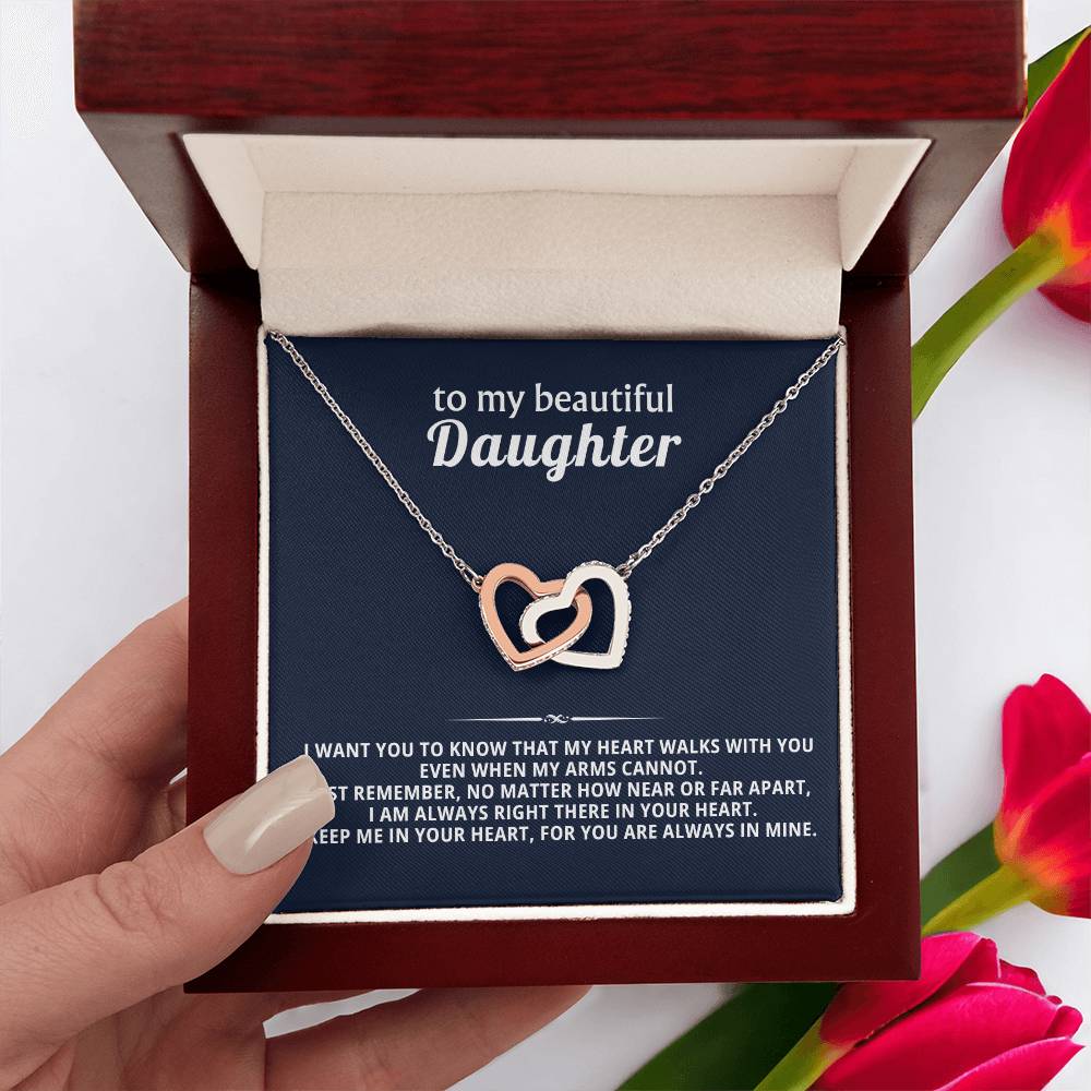 Daughter Interlocking Hearts Necklace Gift