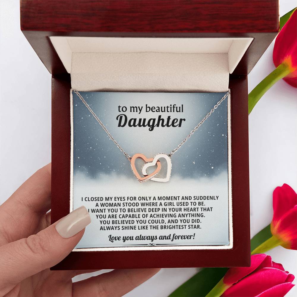 Daughter Interlocking Hearts Necklace Gift