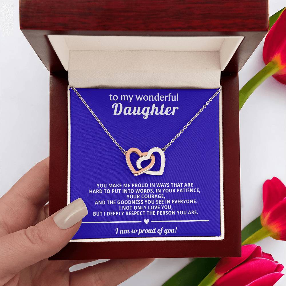 Daughter Interlocking Hearts Necklace Gift