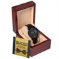 Wedding - Best Man 2 Black Chronograph Watch with Lighted Gift Box-[Heartfelt Family Gift]