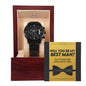 Wedding - Best Man 2 Black Chronograph Watch with Lighted Gift Box-[Heartfelt Family Gift]