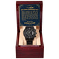 Wedding - to our son on his wedding day Black Chronograph Watch with Lighted Gift Box-[Heartfelt Family Gift]