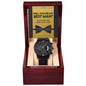Wedding - Best Man 2 Black Chronograph Watch with Lighted Gift Box-[Heartfelt Family Gift]