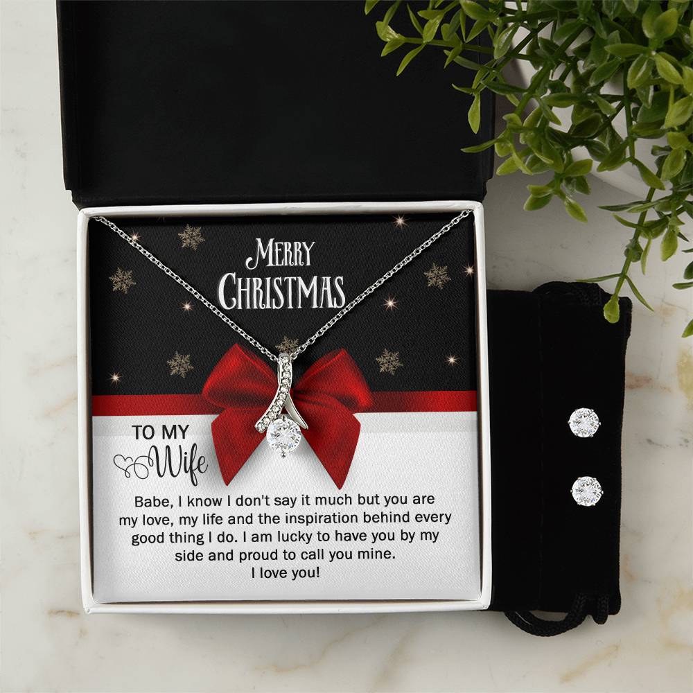 Alluring Beauty Necklace Earring Set - Christmas Gift for Wife-[Heartfelt Family Gift]