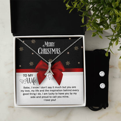 Alluring Beauty Necklace Earring Set - Christmas Gift for Wife-[Heartfelt Family Gift]
