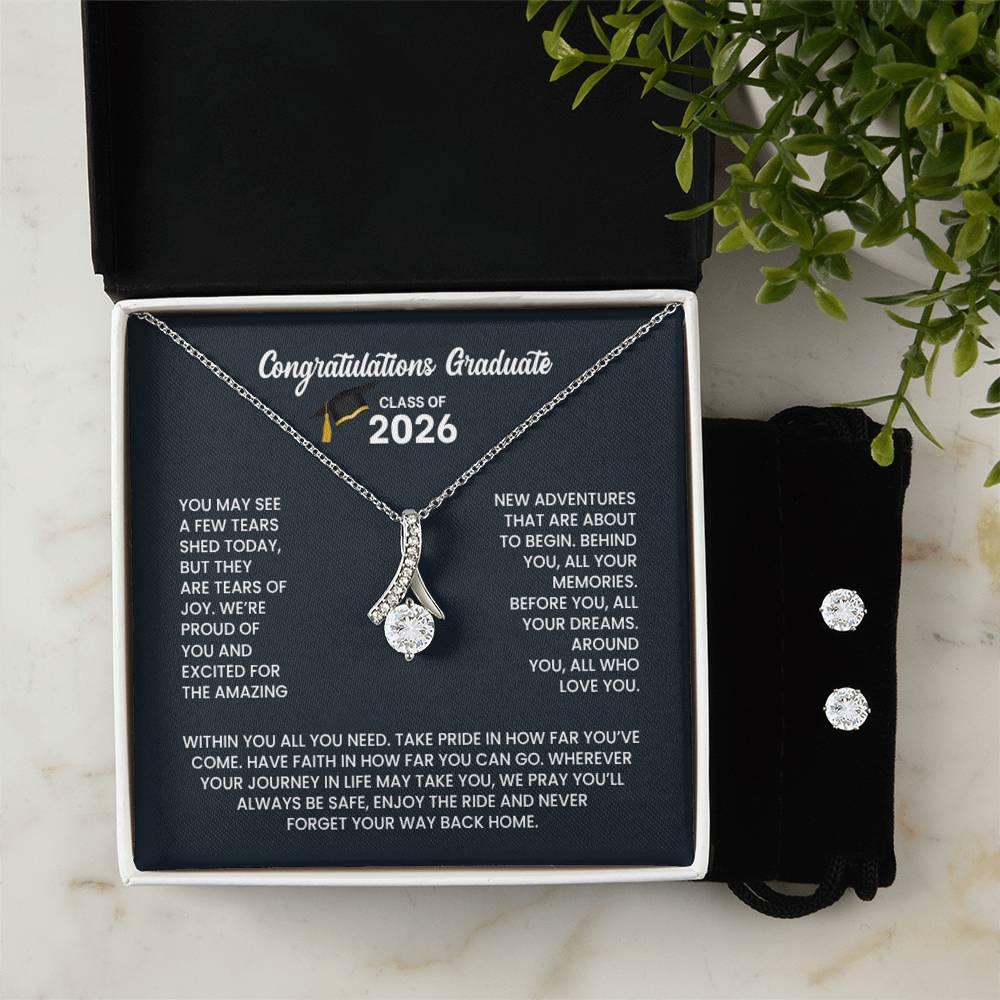 Class of 2026 Petite Ribbon Necklace & Earring Gift Set