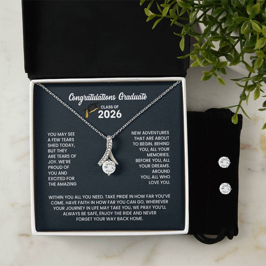 Class of 2026 Petite Ribbon Necklace & Earring Gift Set