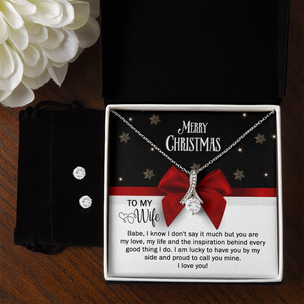 Alluring Beauty Necklace Earring Set - Christmas Gift for Wife-[Heartfelt Family Gift]