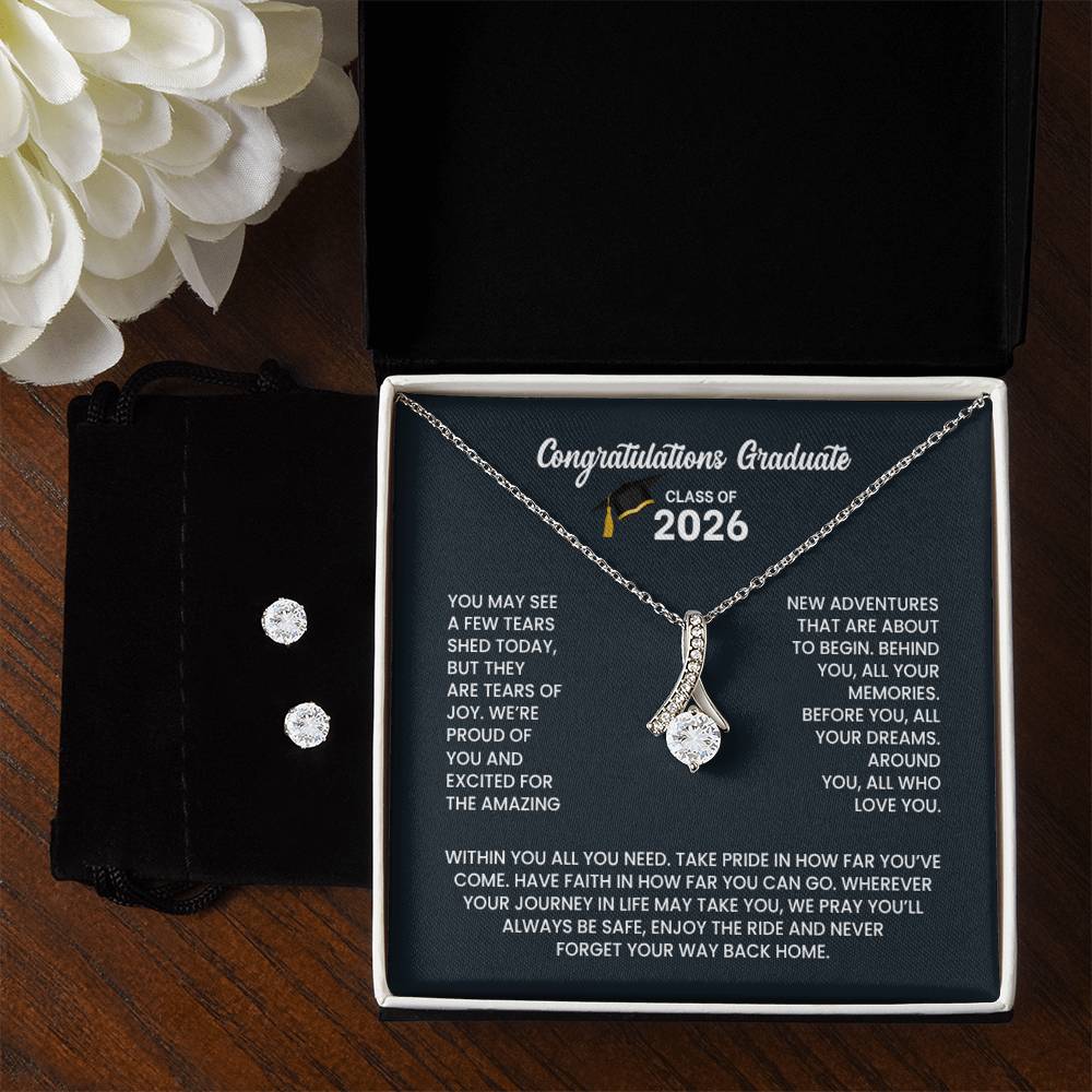 Class of 2026 Petite Ribbon Necklace & Earring Gift Set