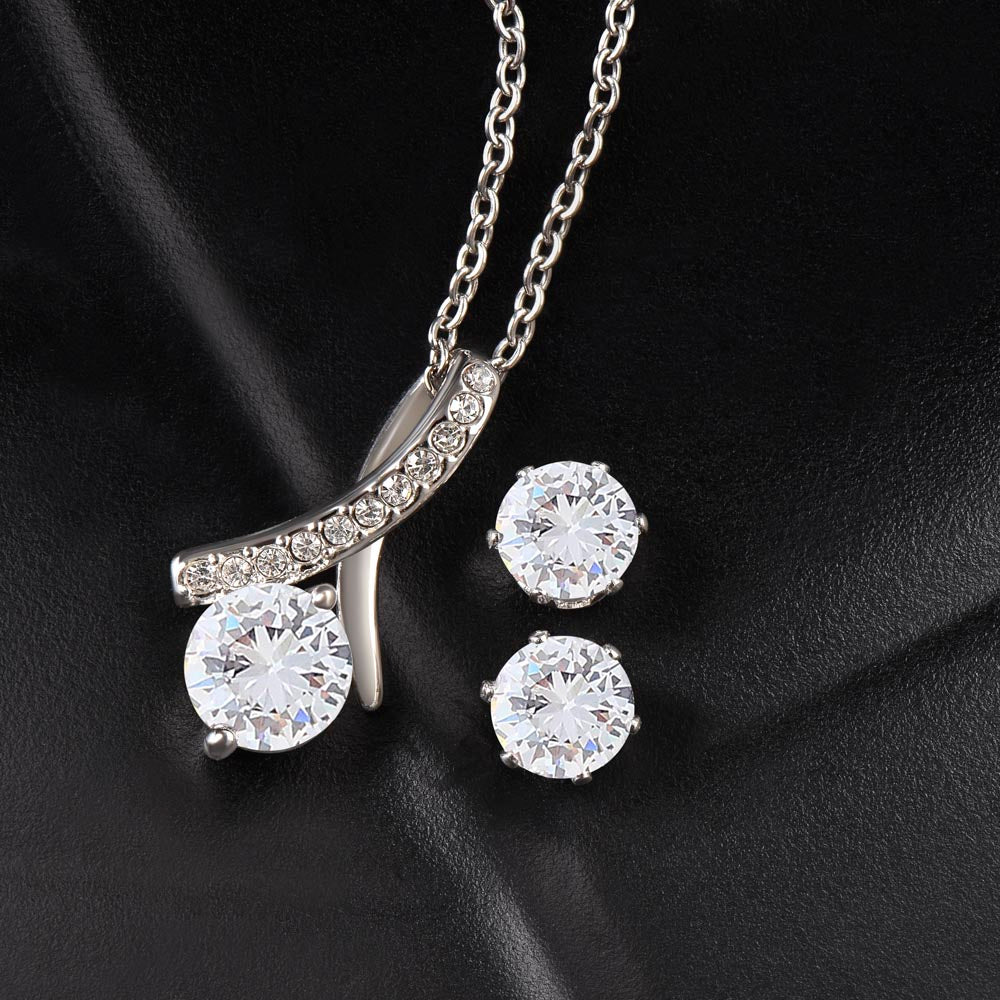 Alluring Beauty Necklace  Earring Set - Wife Always In My Heart Gift-[Heartfelt Family Gift]
