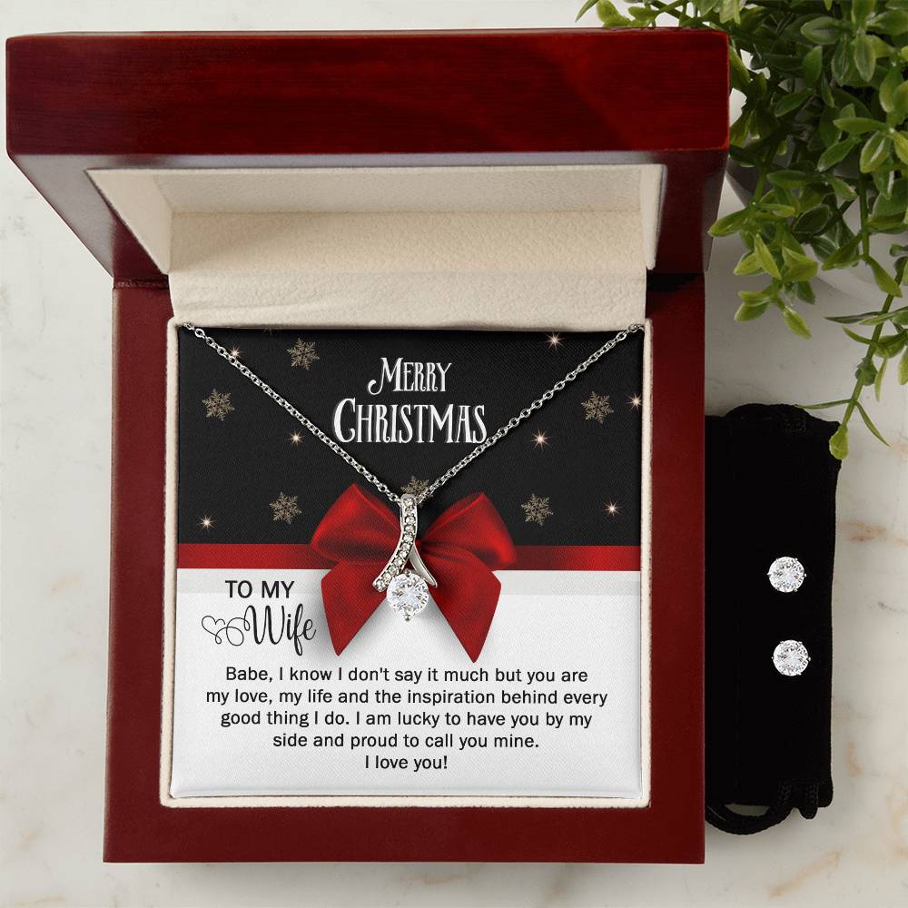 Alluring Beauty Necklace Earring Set - Christmas Gift for Wife-[Heartfelt Family Gift]