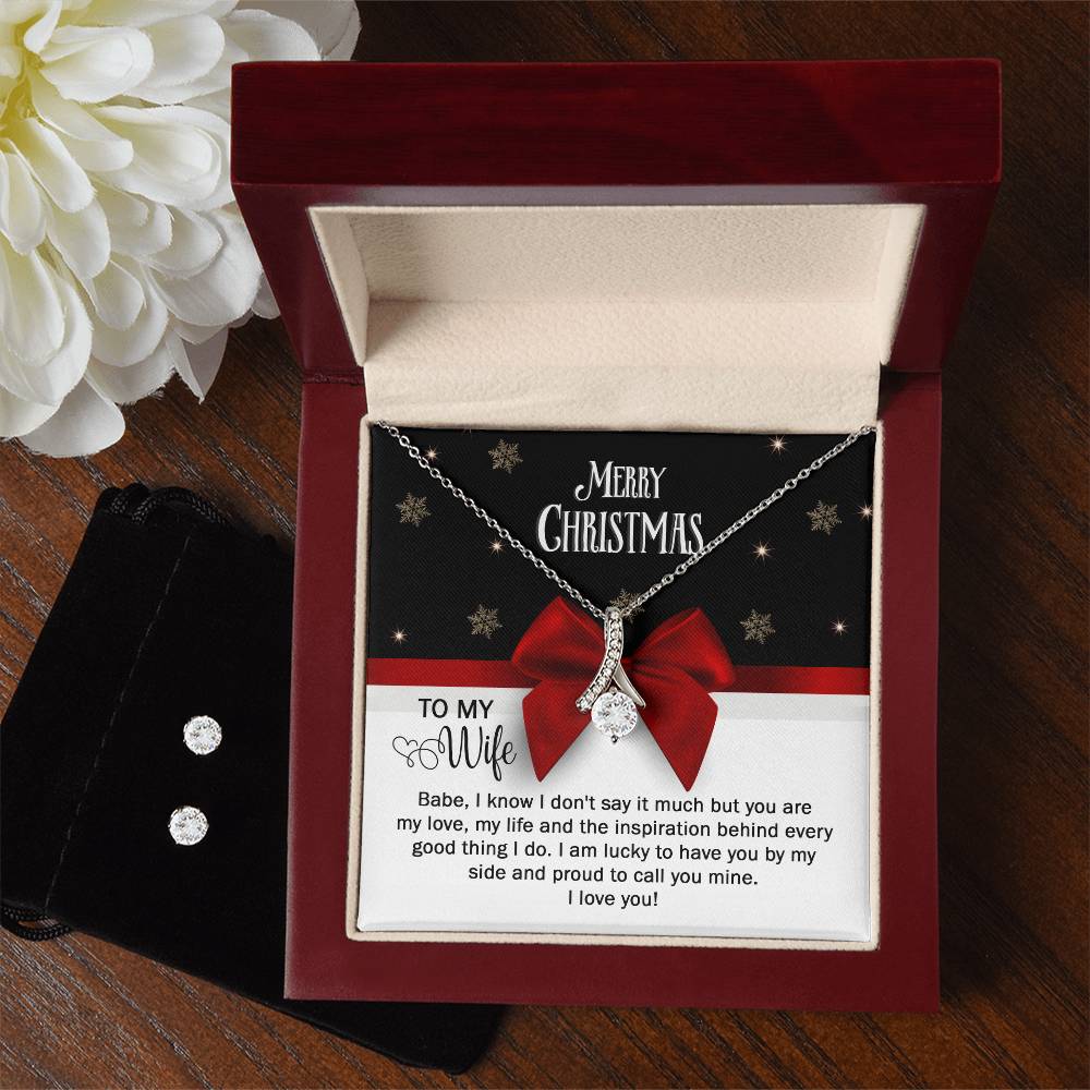 Alluring Beauty Necklace Earring Set - Christmas Gift for Wife-[Heartfelt Family Gift]