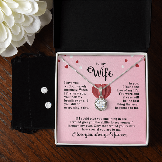 Wife Necklace & Earring Gift Set