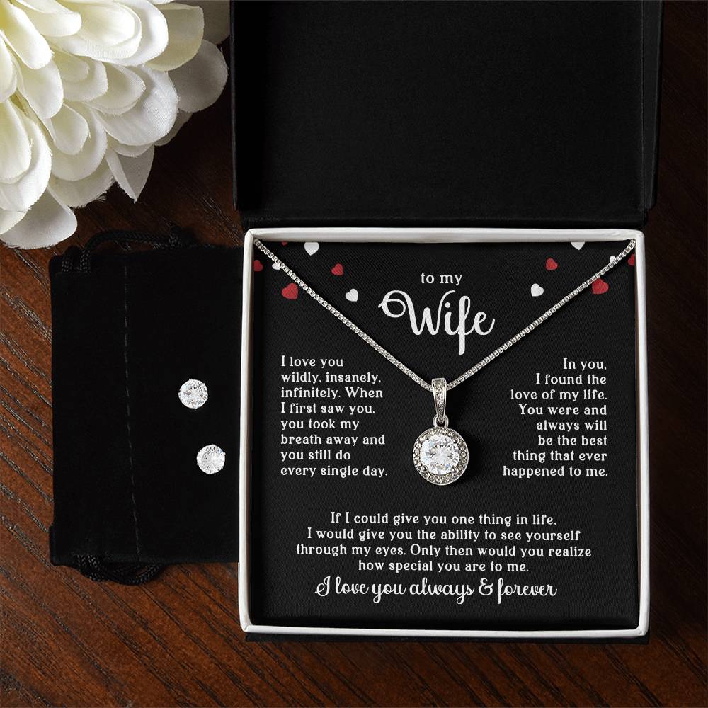 Wife Necklace & Earring Gift Set