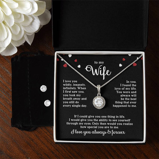 Wife Necklace & Earring Gift Set