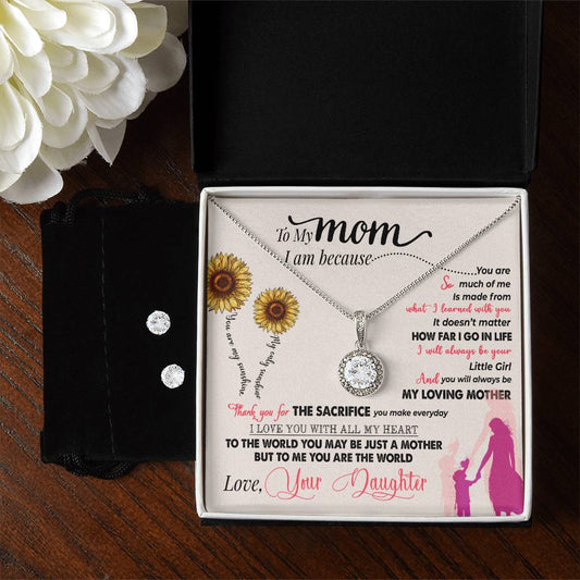 Mom You Are My Sunshine Hope Necklace and Earring Set-[Heartfelt Family Gift]