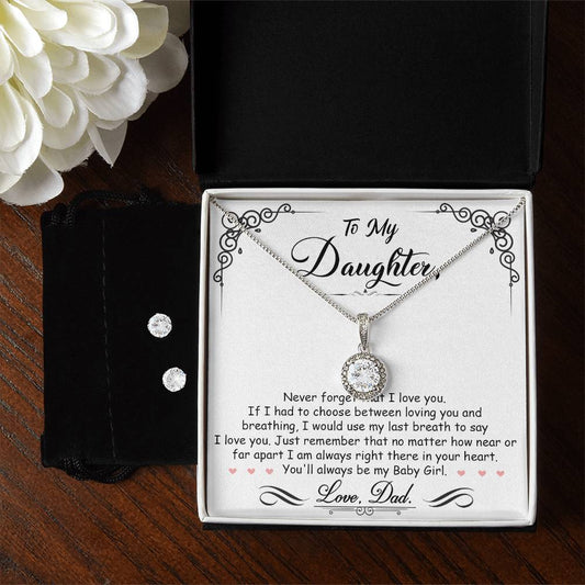 My Daughter My Baby Girl Hope Necklace  Earring Set  Adorable Jewelry Gift-[Heartfelt Family Gift]