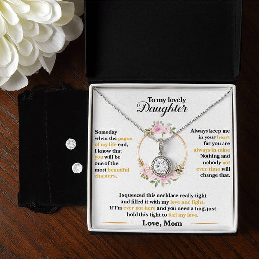 Daughter Eternal Hope Necklace  Earrings Set - Personalized Gift for Her-[Heartfelt Family Gift]