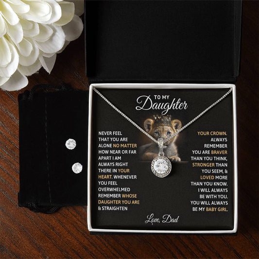 Eternal Hope Necklace and Earring Set - From Dad to Daughter Perfect Gift for Any Occasion-[Heartfelt Family Gift]