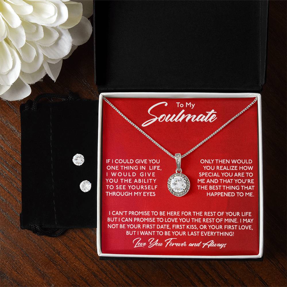 Soulmate Hope Necklace  Earring Set - Personalized Jewelry for Couples-[Heartfelt Family Gift]