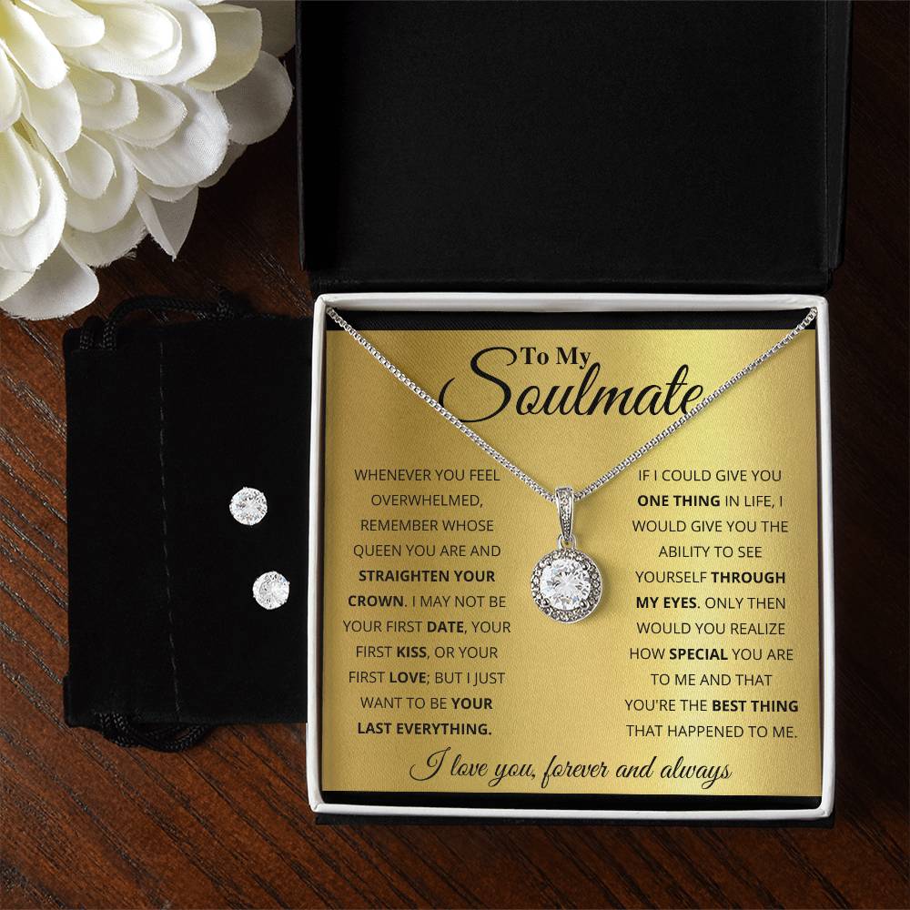 Eternal Hope Soulmates Necklace and Earring Set-[Heartfelt Family Gift]
