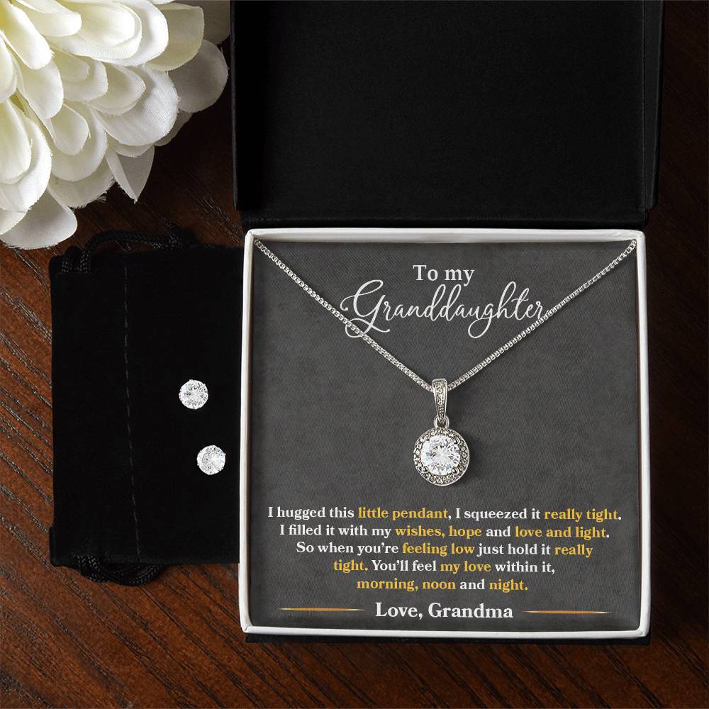 Eternal Hope Necklace and Earring Set for Granddaughter - Perfect Gift for Any Occasion-[Heartfelt Family Gift]