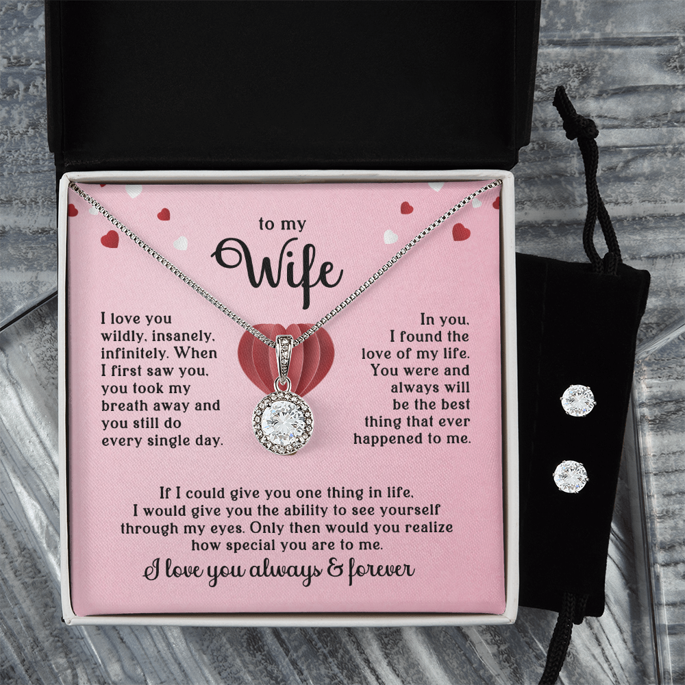Wife Necklace & Earring Gift Set