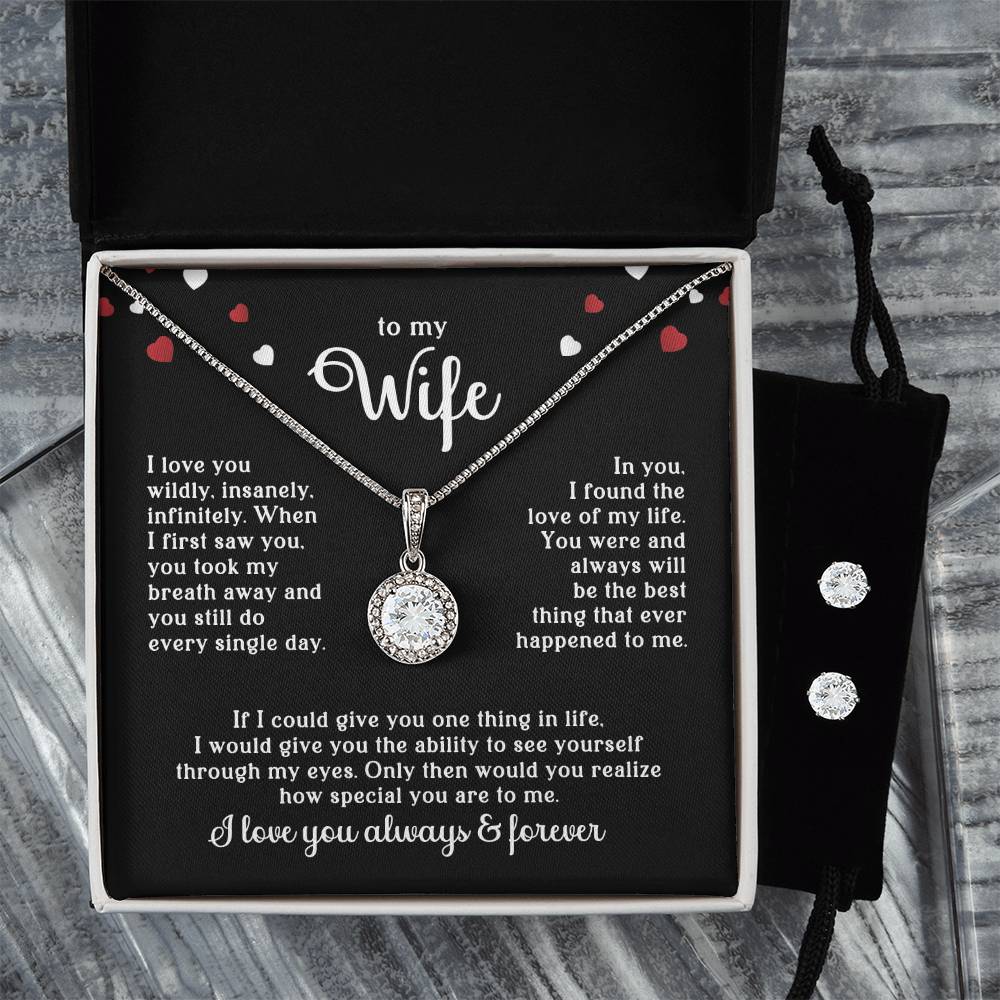 Wife Necklace & Earring Gift Set