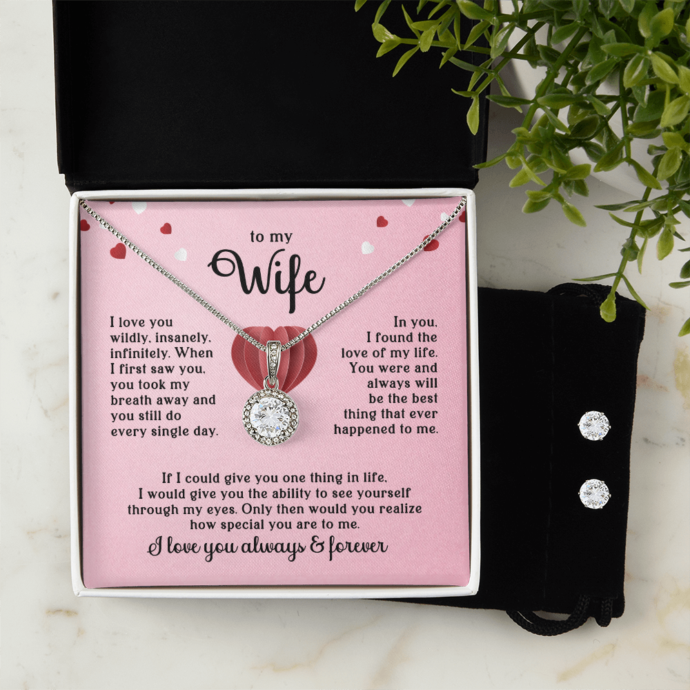 Wife Necklace & Earring Gift Set