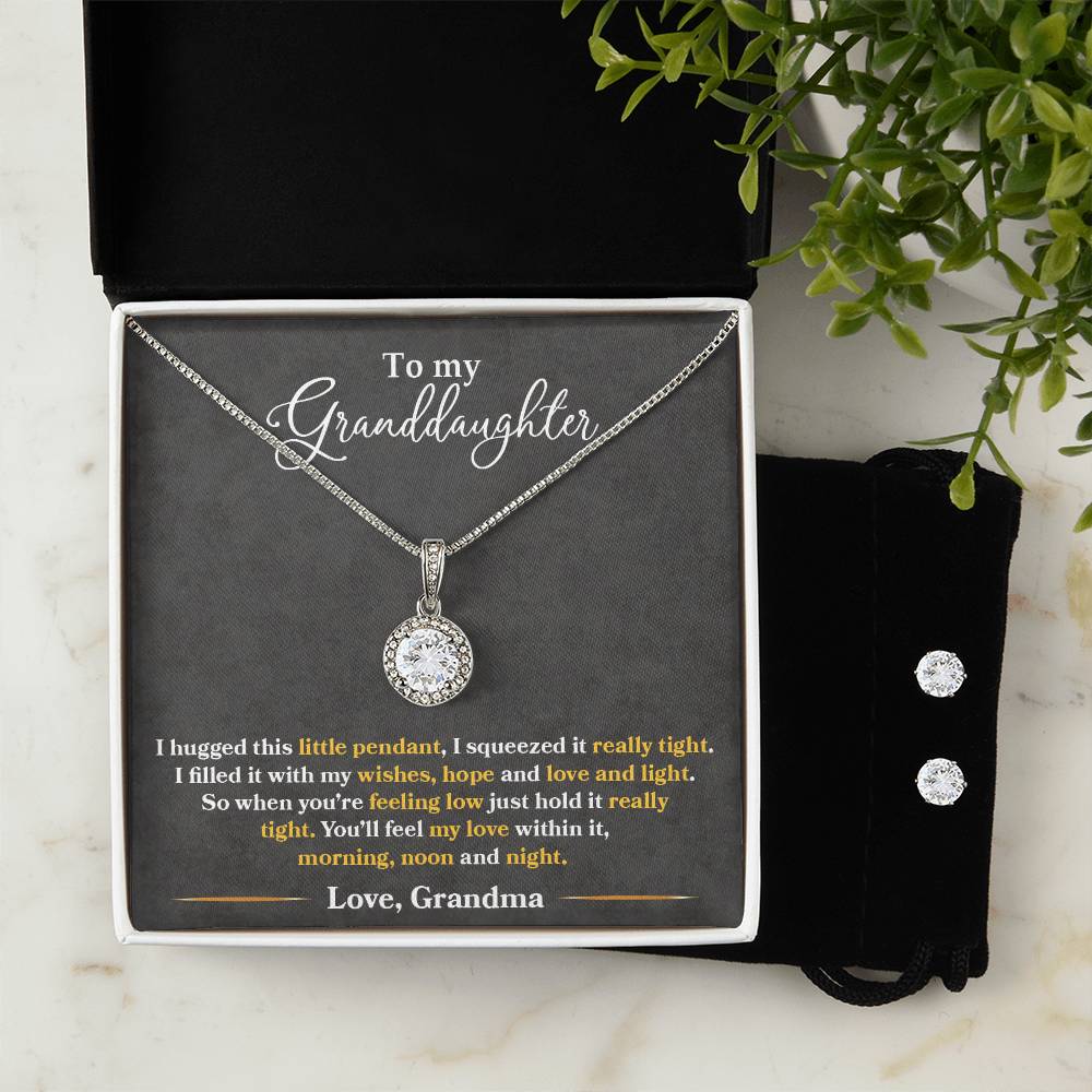 Eternal Hope Necklace and Earring Set for Granddaughter - Perfect Gift for Any Occasion-[Heartfelt Family Gift]