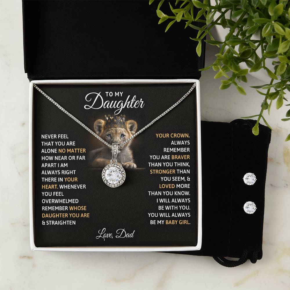 Eternal Hope Necklace and Earring Set - From Dad to Daughter Perfect Gift for Any Occasion-[Heartfelt Family Gift]