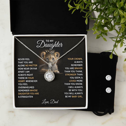 Eternal Hope Necklace and Earring Set - From Dad to Daughter Perfect Gift for Any Occasion-[Heartfelt Family Gift]
