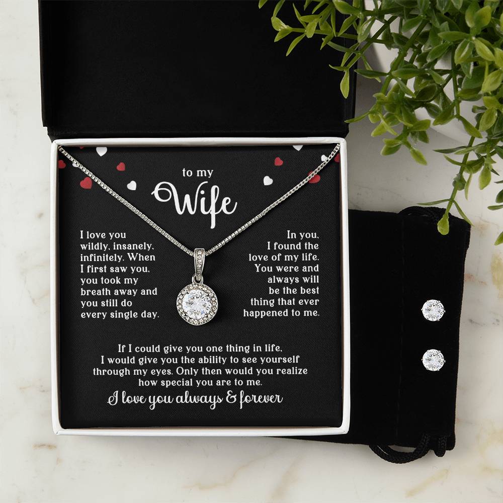 Wife Necklace & Earring Gift Set