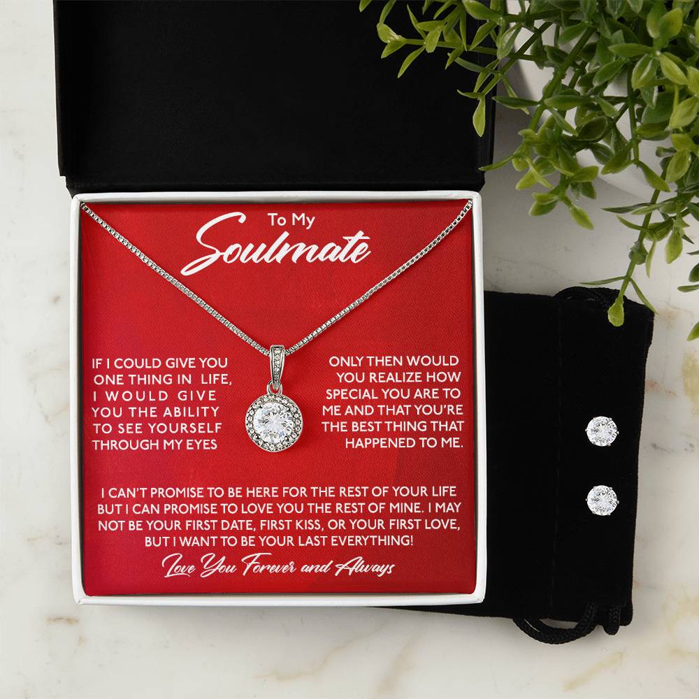 Soulmate Hope Necklace  Earring Set - Personalized Jewelry for Couples-[Heartfelt Family Gift]