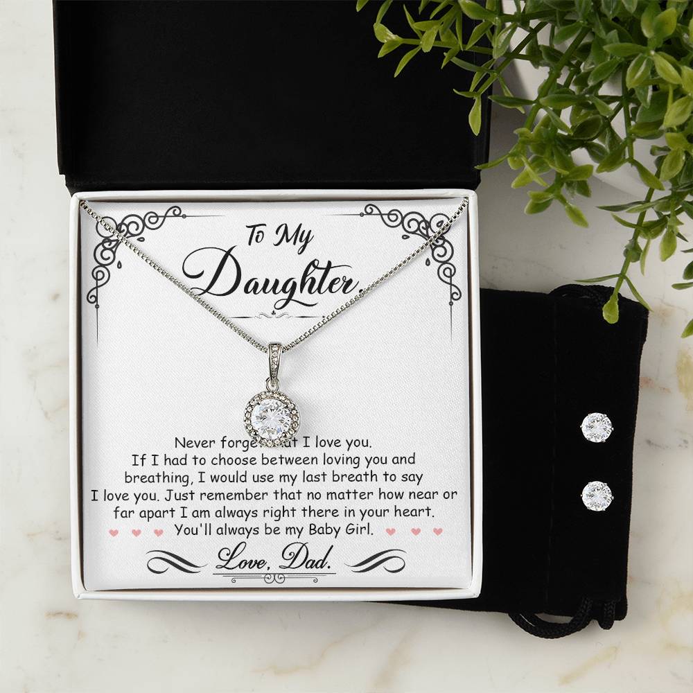 My Daughter My Baby Girl Hope Necklace  Earring Set  Adorable Jewelry Gift-[Heartfelt Family Gift]