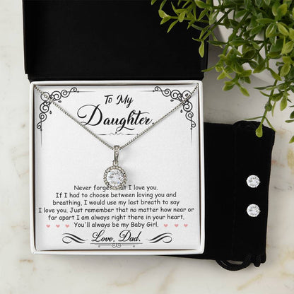 My Daughter My Baby Girl Hope Necklace  Earring Set  Adorable Jewelry Gift-[Heartfelt Family Gift]