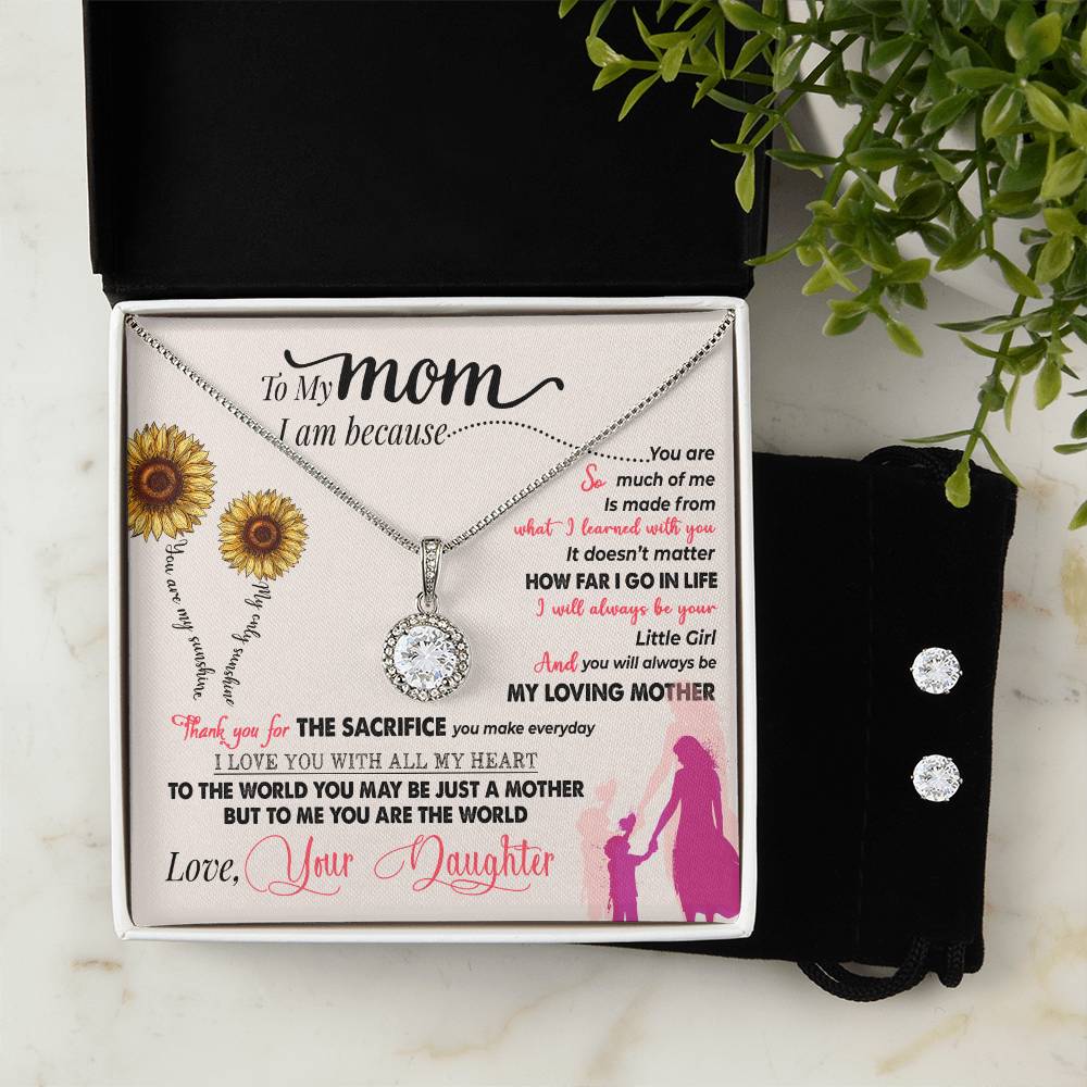 Mom You Are My Sunshine Hope Necklace and Earring Set-[Heartfelt Family Gift]
