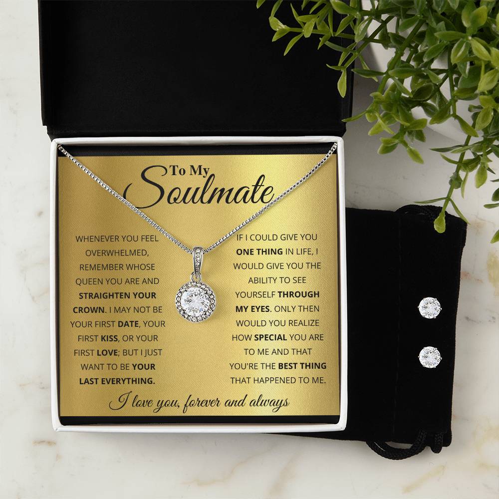 Eternal Hope Soulmates Necklace and Earring Set-[Heartfelt Family Gift]