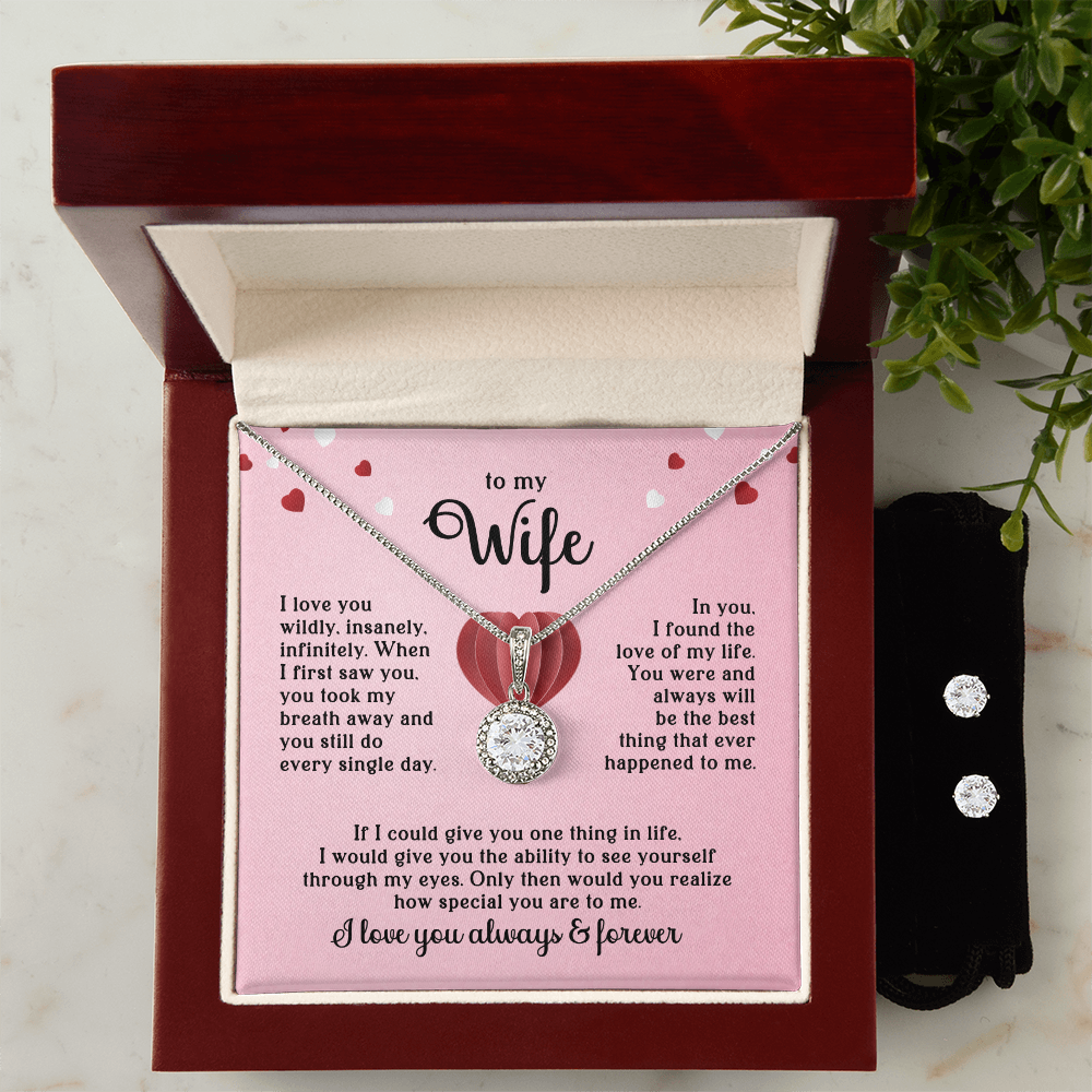 Wife Necklace & Earring Gift Set