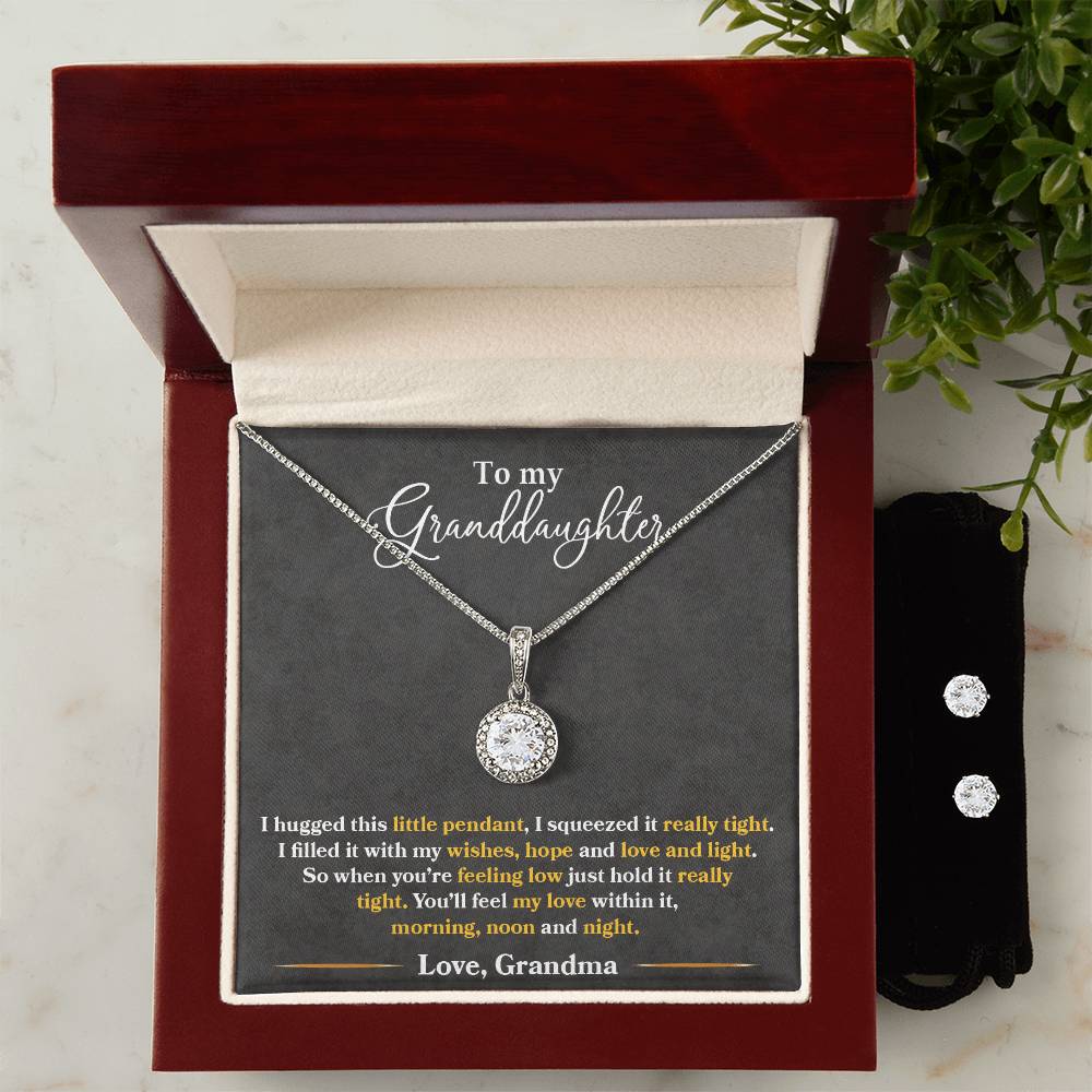 Eternal Hope Necklace and Earring Set for Granddaughter - Perfect Gift for Any Occasion-[Heartfelt Family Gift]