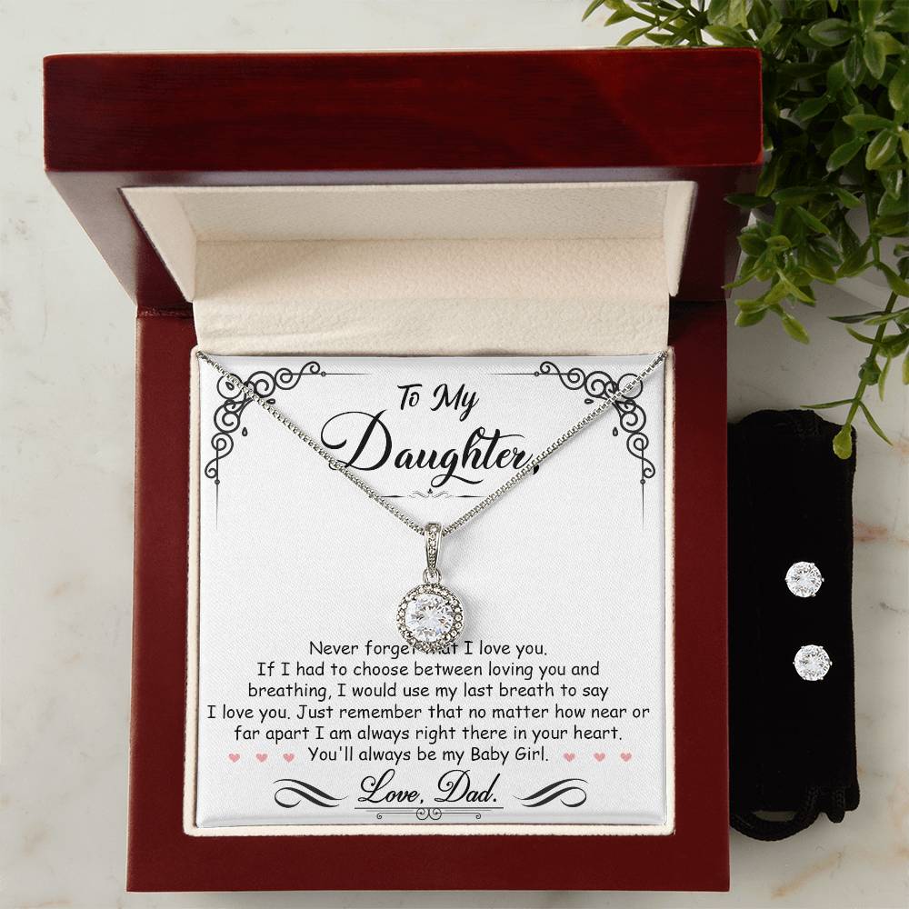My Daughter My Baby Girl Hope Necklace  Earring Set  Adorable Jewelry Gift-[Heartfelt Family Gift]
