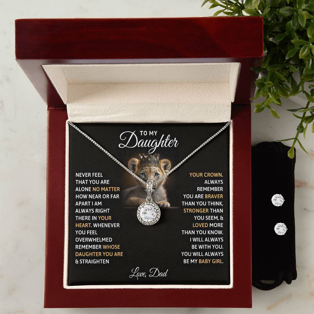 Eternal Hope Necklace and Earring Set - From Dad to Daughter Perfect Gift for Any Occasion-[Heartfelt Family Gift]