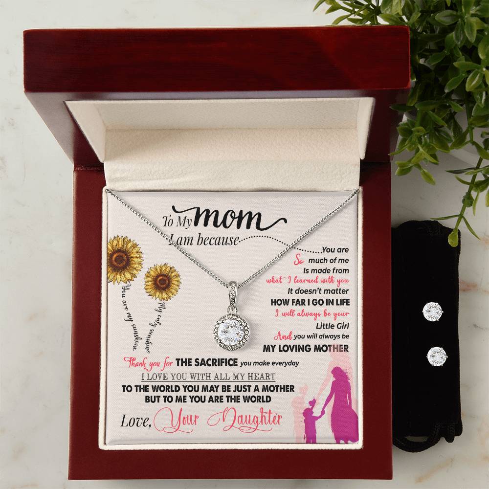 Mom You Are My Sunshine Hope Necklace and Earring Set-[Heartfelt Family Gift]