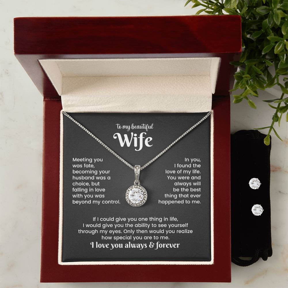 Wife Necklace & Earring Gift Set