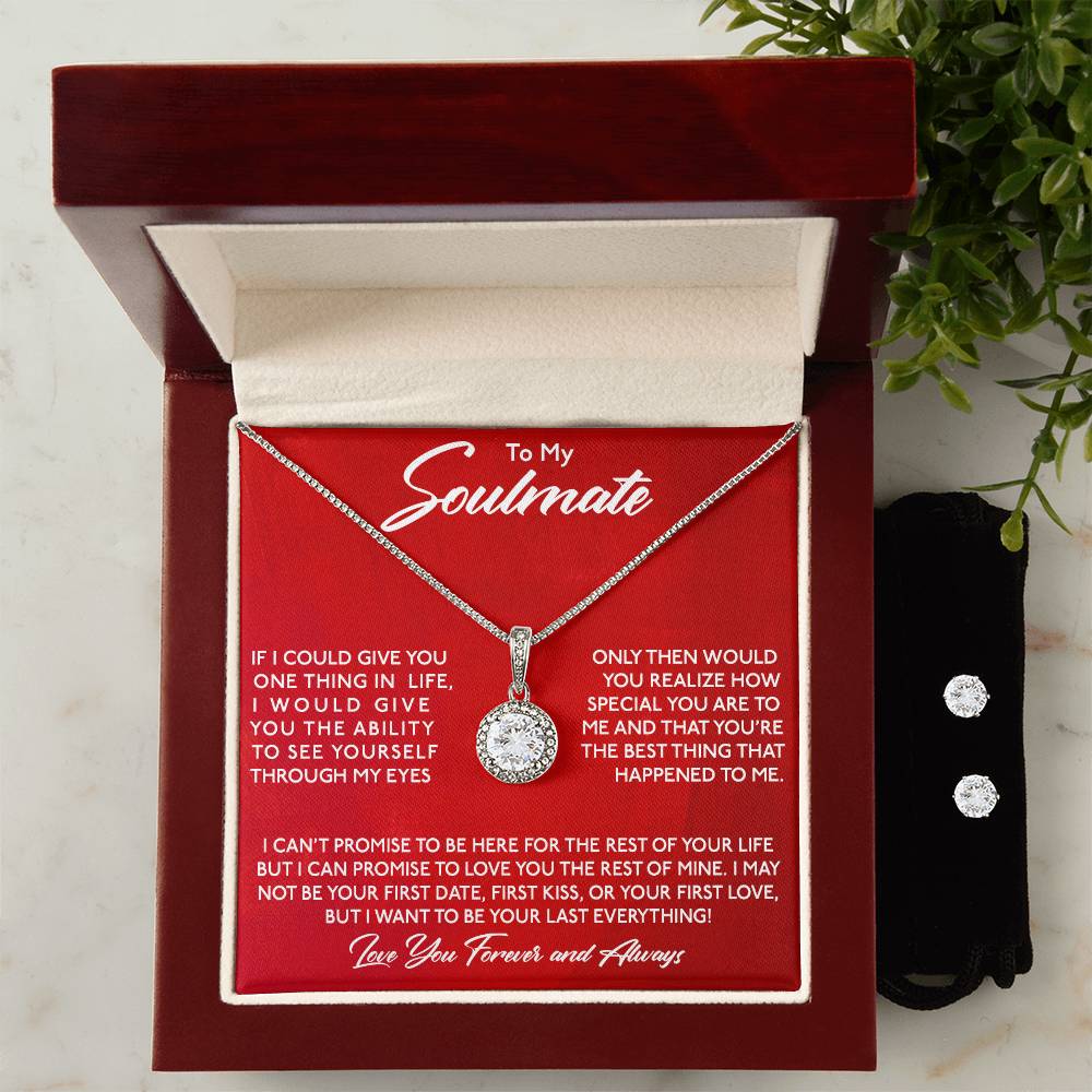 Soulmate Hope Necklace  Earring Set - Personalized Jewelry for Couples-[Heartfelt Family Gift]