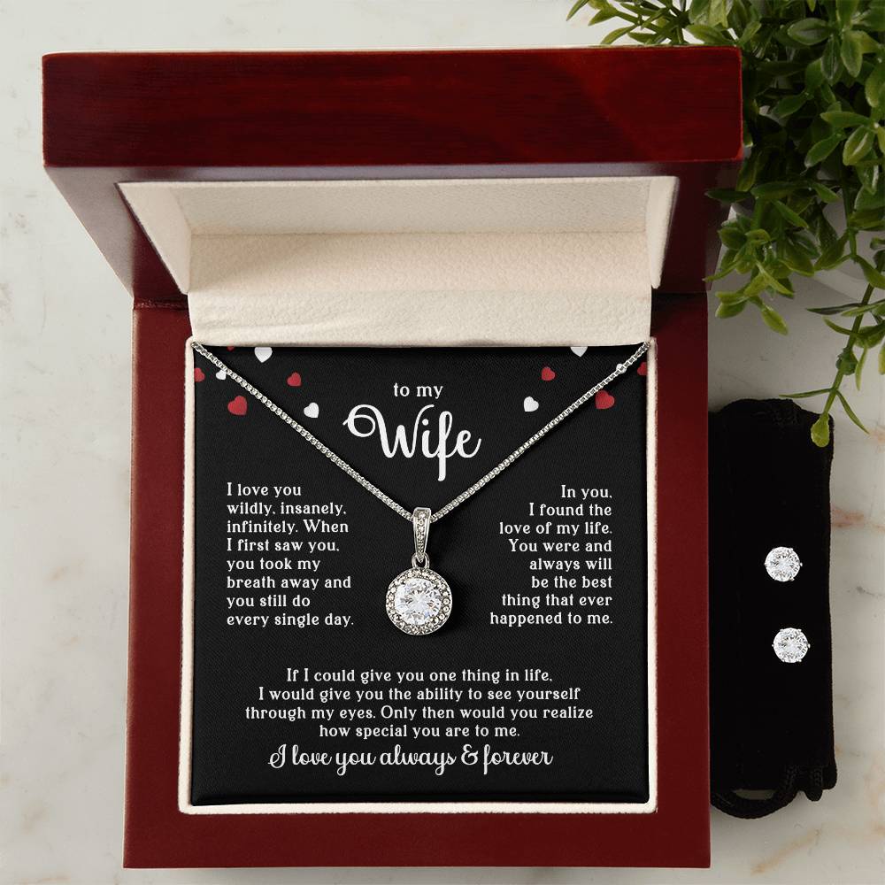 Wife Necklace & Earring Gift Set