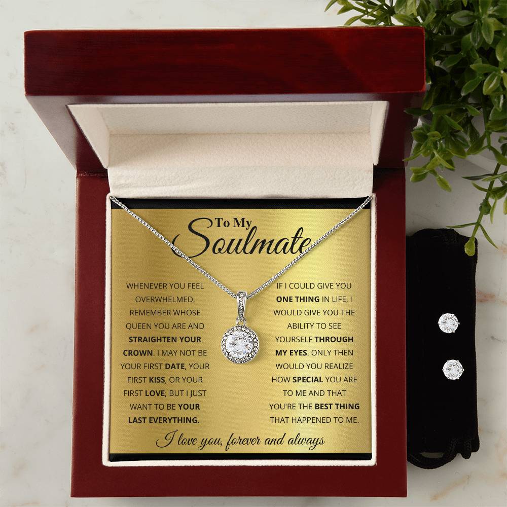 Eternal Hope Soulmates Necklace and Earring Set-[Heartfelt Family Gift]