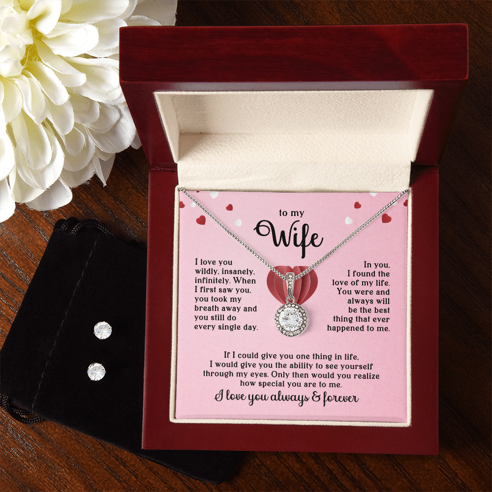 Wife Necklace & Earring Gift Set